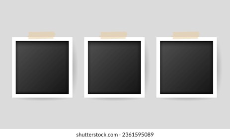 Frame photo isolated on gray background ,  Flat Modern design , Illustration Vector  EPS 10