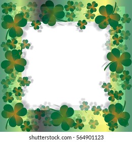 frame for photo-leaf clover on St. Patrick's Day