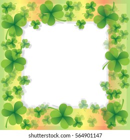 frame for photo-leaf clover on St. Patrick's Day