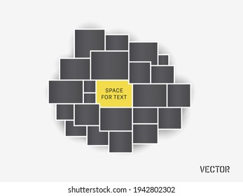 Frame for photos and images. Mosaic. Retro style. Collage template. Space for the text. Vector isolated background.