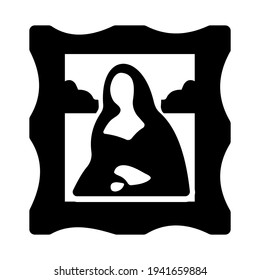 Frame with a picture icon isolated vector illustration. High quality black style vector icon