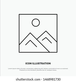 Frame, Picture, Image, Education Vector Line Icon. Vector Icon Template background