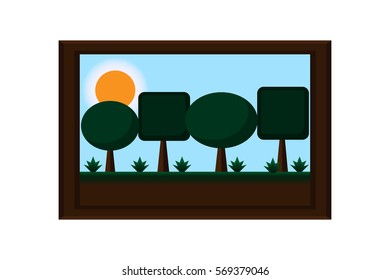 frame picture jungle landscape.vector and illustration