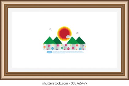 Frame for picture or text. Border for Certificate of Education
 Uniquely beautiful stripes.