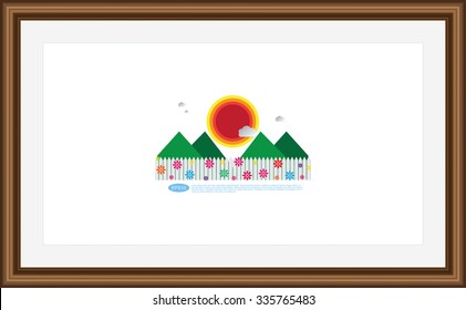 Frame for picture or text. Border for Certificate of Education
 Uniquely beautiful stripes.