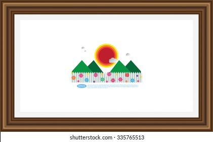 Frame for picture or text. Border for Certificate of Education
 Uniquely beautiful stripes.