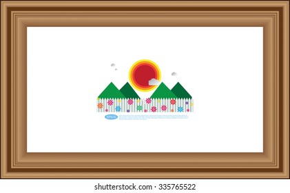 Frame for picture or text. Border for Certificate of Education
 Uniquely beautiful stripes.