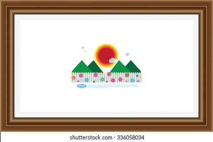 Frame for picture or text. Border for Certificate of Education Uniquely beautiful stripes.