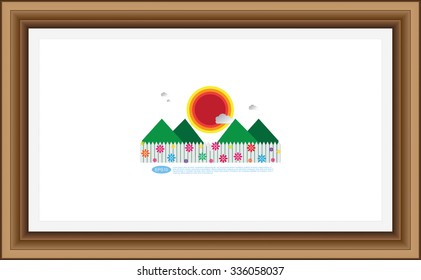 Frame for picture or text. Border for Certificate of Education Uniquely beautiful stripes.