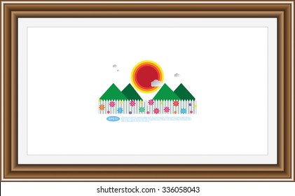 Frame for picture or text. Border for Certificate of Education Uniquely beautiful stripes.