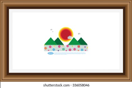Frame for picture or text. Border for Certificate of Education Uniquely beautiful stripes.
