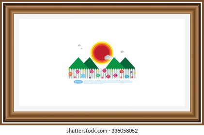 Frame for picture or text. Border for Certificate of Education Uniquely beautiful stripes.
