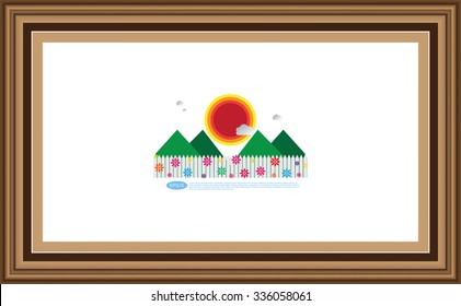 Frame for picture or text. Border for Certificate of Education Uniquely beautiful stripes.