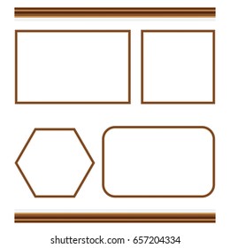 Frame for picture or text. Border for Certificate of Education Uniquely beautiful stripes. frame isolated on white. Wood border for photo easy transparent to your work..Vector Design.