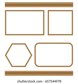 Frame for picture or text. Border for Certificate of Education Uniquely beautiful stripes. frame isolated on white. Wood border for photo easy transparent to your work..Vector Design.