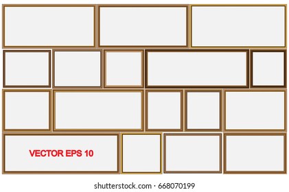 Frame for picture or text. Border for Certificate of Education Uniquely beautiful stripes. frame isolated on white. Wood border for photo easy transparent to your work..Vector Design.