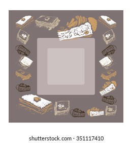 frame with a piece of cake