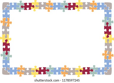 Frame of pieces of puzzles.