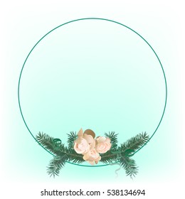 frame with pine branches, vector illustration