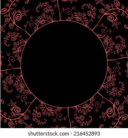 frame with pink curly pattern