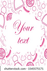 Frame with pink line make up pattern