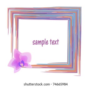 frame with pink orchid