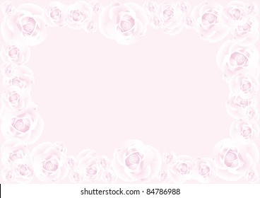 frame from pink rose on pink background
