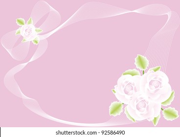 frame from pink rose on pink background