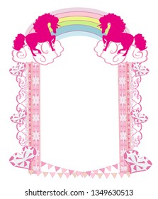 frame with a pink unicorns