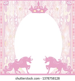 Frame with a pink unicorns
