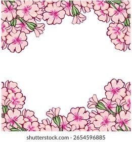 Marco de flores silvestres rosadas Vector