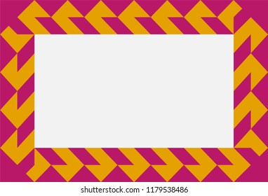 Frame of pink and yellow triangles.