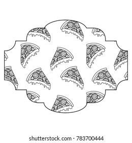 frame with pizza pattern background