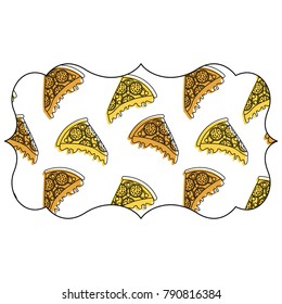 frame with pizza pattern background