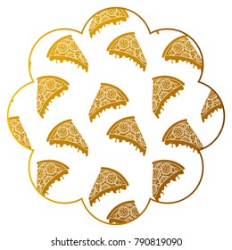 frame with pizza pattern background