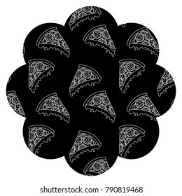 frame with pizza pattern background