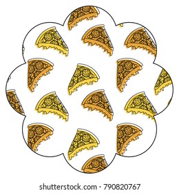frame with pizza pattern background