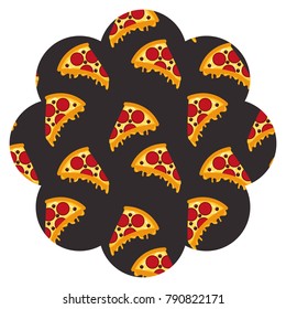 frame with pizza pattern background