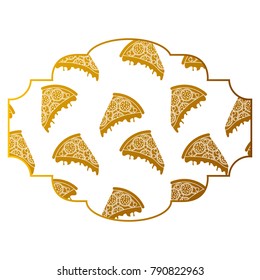frame with pizza pattern background