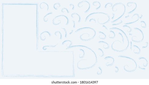 cuadro, lugar del texto. banner. invierno, ventisca, helada. vidrio congelado. fondo de navidad, abstracción. azul. pintura con pinceles. vectores 10