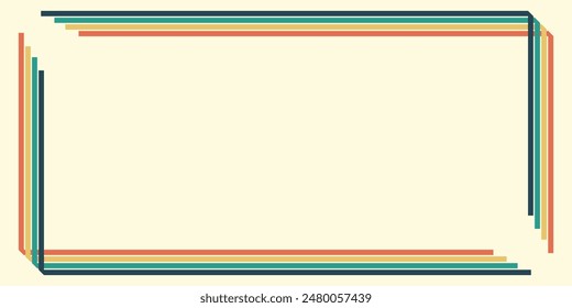 Frame with place for text. Colorful abstract rectangular frame in vector