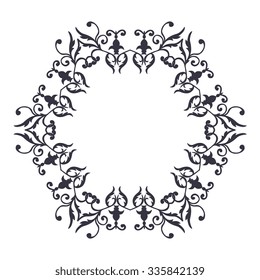 Frame with place for text isolated on white. Template for card vintage style