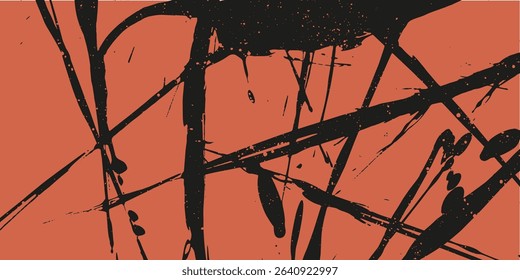 Frame, place for text, quote. Grunge texture with splatters. Liquid paint drops. Messy abstract ink blots. Dirty hand painted backdrop. Distressed art design. 