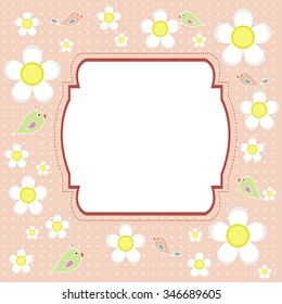 frame with place for your text vector girl