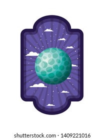frame with planet of the solar system