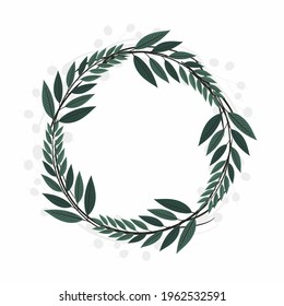 a frame of plants and flowers in a circular shape