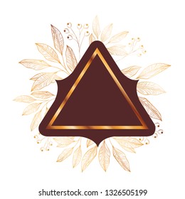 frame with plants and herbs isolated icon