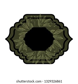 frame with plants and herbs isolated icon