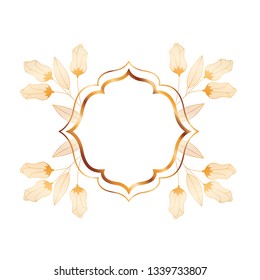 frame with plants and herbs isolated icon