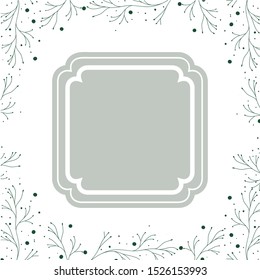 frame with plants and herbs isolated icon vector illustration desing